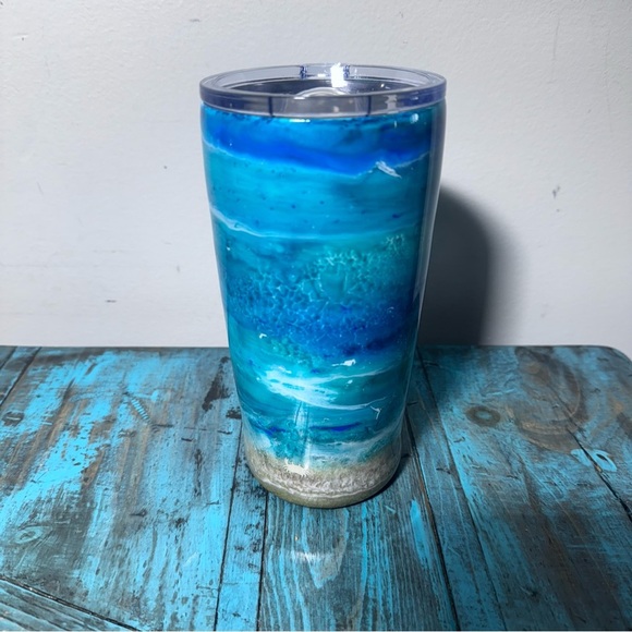 Beach  Ocean Sand Custom Epoxy Resin Tumbler Brand New - Picture 4 of 10